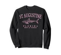 St. Augustine Florida Shark Vintage Pink Art Fishing Sweatshirt