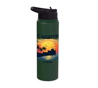 St. Augustine Florida Sunset Castle Stainless Steel Insulated Water Bottle