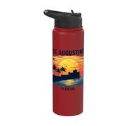 St. Augustine Florida Sunset Castle Stainless Steel Insulated Water Bottle