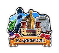 St.Augustine Florida USA Refrigerator Magnets 3D Wood Products Friction Resistant Travel Souvenirs Home and Kitchen Decor-1766