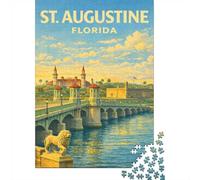 St. Augustine Travel Poster - Vintage Histori Jigsaw Puzzle, 1000 Piece