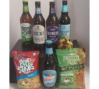 St Austell Brewery Cornish Ale Gift Set with Proper Job IPA, Tribute Pale Ale, Hicks Strong Ale, Cornish Best, Snack Selection