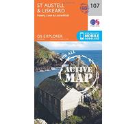 St Austell & Liskeard Map | Weatherproof | Fowey, Looe & Lostwithiel | Ordnance Survey | OS Explorer Active Map 107 | England | Walks | Hiking | Maps | Adventure