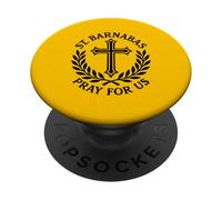 St. Barnabas Pray For Us Catholic Cross Laurel PopSockets Adhesive PopGrip