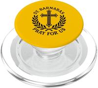 St. Barnabas Pray For Us Catholic Cross Laurel PopSockets PopGrip for MagSafe