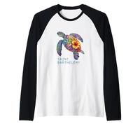 St Barts Caribbean Vintage St. Barths Ocean Sea Turtle Raglan Baseball Tee