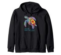 St Barts Caribbean Vintage St. Barths Ocean Sea Turtle Zip Hoodie