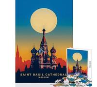 ST Basil Cathedral Jigsaw Puzzle 1000 Piece for Teenagers Serene Peaceful Play Activity Peaceful Calm Stress Relief (38X52cm)
