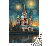 St Basil Cathedral Night DIY Jigsaw Puzzle 1000 Pieces Premium Cardstock Puzzles for Adults Kids Relaxation & Gift 52x38cm/1000pcs