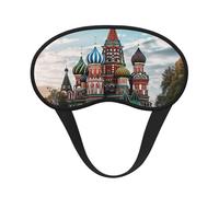 St Basil Cathedral Red in Moscow Sleep Mask for Side Sleeper Soft Breathable Sleeping Eye Mask Blackout Silk Eye Sleep Shade Cover with Elastic Strap Night Blindfold for Women Men Travel Nap