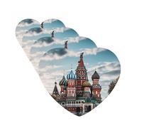 St Basil Cathedral Red Square In Moscow Car Air Fresheners 4 Pcs Funny Hanging Car Air Fresheners Cute Long Lasting Scented Mirror Hanging Decoration Ornaments Gift For Men Women Heart Shape