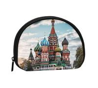 St Basil Cathedral Red Square in Moscow Coin Purse Personalized Coin Bag for Women Men Change Purse Small Wallets with Zipper Mini Shell Coin Pouch Outdoor Shopping Change Storage Bag Handbags Gifts