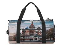 St Basil Cathedral Red Square In Moscow Gym Bag Lightweight ，Travel Duffle Bag with Shoe Compartment，Gym Bag for Women for Overnight, Weekend, Yoga, Gym, Business Trips, Sport And Hospital.