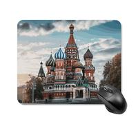 St Basil Cathedral Red Square In Moscow Mouse Pad Square Mice Mat Waterproof Computer Mousepad with Non-Slip Rubber Base Wireless Mice Pad for Laptop Office Home Personalized Gaming Mousepad 20*25cm