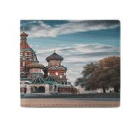 St Basil Cathedral Red Square In Moscow Wallet RFID Blocking Slim, Card Holder Minimalist, Bifold Wallet for Men Women Compact for Travel