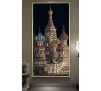 St. Basil'S Cathedral Diamond Art Kits Adults, Diamond Painting Moscow Crystal Art Kits for Adults Kids, 5D Square Gem Dots Mosaic Embroidery Paintings Crafts, Home Wall Decor Gifts 70x140cm uk7-2z