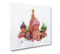 St Basils Cathedral in Moscow Canvas Print | Gallery Wrapped 30mm Frame Wall Art | 20x20 inches | Ready to Hang | Modern Cityscape Picture | Living Room Bedroom Lounge Office