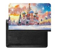 St Basils Cathedral in Moscow Russia Funny Passport Holder for Travel Wallet Cover Document Organizer with Card Slot