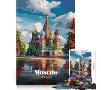 St. Basil's Cathedral Moscow 1000 Piece Jigsaws for Teenagers Logic Practice Easy Enjoyment Clean Edges Meaningful Gift (38x52cm)