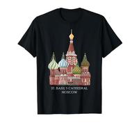 St. Basil's Cathedral Moscow, Russia. Drawing Value Graphic T-Shirt, Men, Black, M
