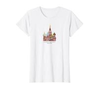 St. Basil's Cathedral Moscow, Russia. Drawing Value Graphic T-Shirt, Women, White, M