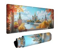 St. Basil'S Cathedral Mouse Mat, Gaming Mouse Pad Windowsill Waterproof Desk Mat Large 20”x40” with Non-slip Rubber Base, Mousepad for Laptop Keyboard Autumn Decor Office Desk Accessories DBYH-8706