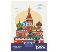 St. Basil's Cathedral, Russia 1000 Piece Jigsaw Puzzle, Historic Square Architecture, Weekend Hobby, Matte Printed Jigsaw, Family Night Game for Families, 70x50cm/1000pcs