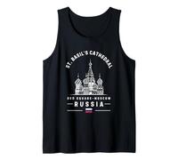 St. Basil's Cathedral Russia Flag Moscow Red Square Tank Top
