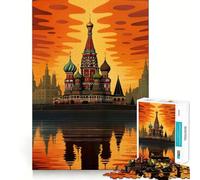St Basils Cathedral Russia Jigsaw Puzzles for Adults 1000 Pieces Pure Logic Toy Stress Free Sharp Cut Santa Wish Item 38x26cm