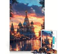 St. Basil's Cathedral Sunset 1000 Pieces Jigsaw Puzzles for Teenagers Mind Skill Toy Leisure Fun Design Assembly Elegant Gift 38x26cm