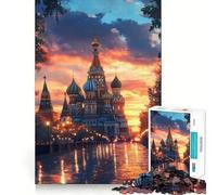 St. Basil's Cathedral Sunset Teenagers 1000 Piece Jigsaw Puzzle Strong Logic Toy Leisure Fun Clear Edge Art Collectible 50x75cm