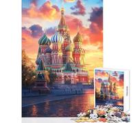 St. Basil's Splendor at Sunset for Adults 1000 Piece Jigsaw Puzzle Great Gifts Stress Reliever Toy Wall Decor for 14+ Puzzle Game Offered size 38x52cm