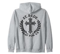 St. Bede Pray For Us Catholic Saint Confirmation Zip Hoodie