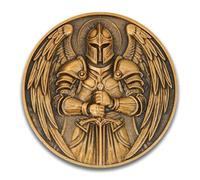 St Benedict Coin & Archangel Michael Religious Token Set - Christian Prayer Medallion with Latin Inscriptions & Guardian Angel Design