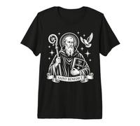 St Benedict Ora et Labora Traditional Catholic Saint Premium T-Shirt