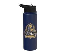 St Benedict Ora et Labora Traditional Catholic Saint Stainless Steel Insulated Water Bottle