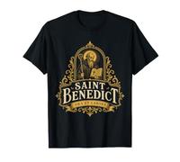 St Benedict Ora et Labora Traditional Catholic Saint T-Shirt