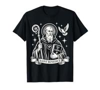 St Benedict Ora et Labora Traditional Catholic Saint T-Shirt