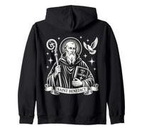 St Benedict Ora et Labora Traditional Catholic Saint Zip Hoodie