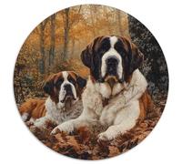 St. Bernard 1000 Piece Jigsaw Puzzles Circular Jigsaw Stress Reliever Family Game Color Challenge for Travel Gifts,Present 1000pcs (67.5x67.5cm)