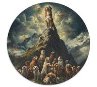 St. Bernard 1000 Piece Jigsaw Puzzles Round Jigsaw Classic Family Game Color Challenge for Adults And Kids 1000pcs (67.5x67.5cm)