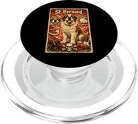 St Bernard Dog 80s Rock Music Rock Star PopSockets PopGrip for MagSafe