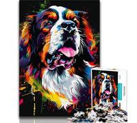 St Bernard Dog Art Adult Jigsaw Puzzles 1000 Pieces,Staycation Kill Time Every Piece Is Unique - Challenging Family Fun Game 50x75cm
