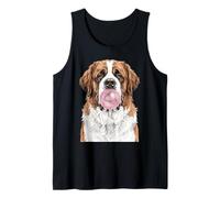 St Bernard Dog Blowing Bubble Gum Funny Pup Tank Top