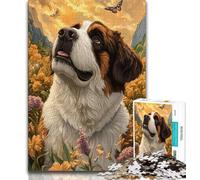 St Bernard Dog Puzzles for Adults Teens 1000 Pieces,Challenging To Complete But Fun And Humorous with Matching Poster And Trivia Sheet (38x26cm)