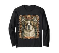 St Bernard Floral Vintage Swiss Alpine Long Sleeve T-Shirt