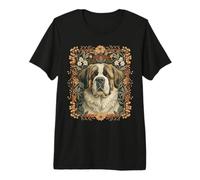 St Bernard Floral Vintage Swiss Alpine Premium T-Shirt