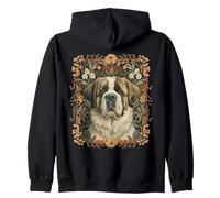 St Bernard Floral Vintage Swiss Alpine Zip Hoodie