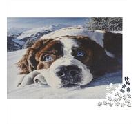 St. Bernard Jigsaw Puzzles Puzzle for Adults Kids. 1000 Piece Snow Mountain Impossible Challenge Toy Educational Games Home Decoration for Adults& Kids Age 14 Years Up 1000pcs (75x50cm)