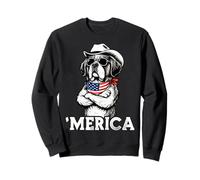 St. Bernard Rescue Dog American Flag Bandana Sunglasses Sweatshirt